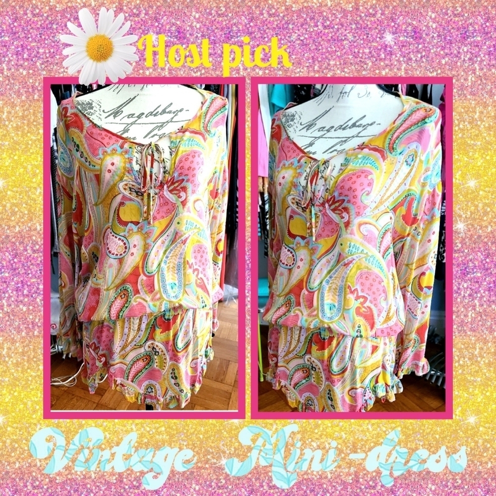 SOFT Vintage Flowy Sheer  Mini Dress, Hippi Victoria Secret Vintage hp🔥🔥🔥🔥🔥